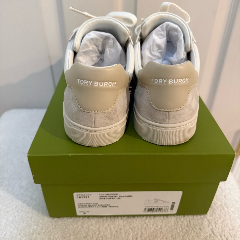 Tory Burch Cream Women’s Color Block Sneaker - Picture 6 of 8